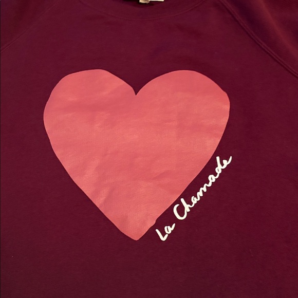 Sezane Medium Burgundy Heart Sweatshirt - Picture 5 of 8